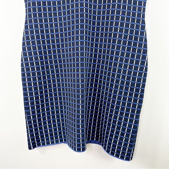 Tommy Hilfiger Navy/Periwinkle/White Windowpane Knit Short Sleeve Dress Sz Small - Picture 3 of 14
